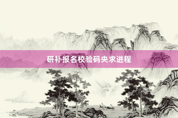 研补报名校验码央求进程